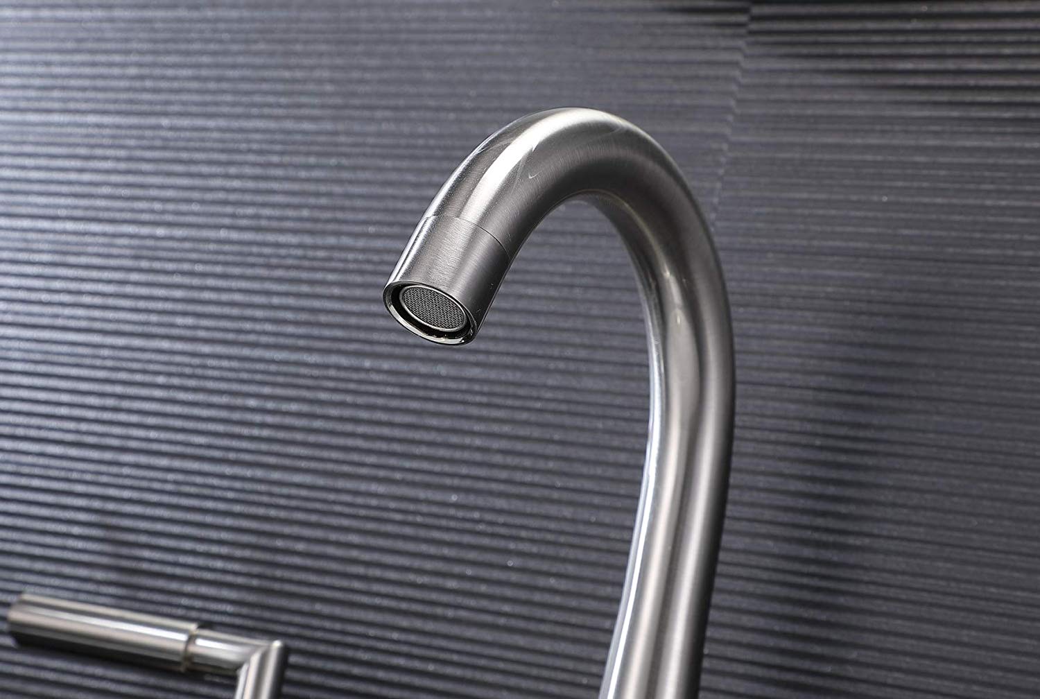 3-Hole 2-Handles Low-Arch Widespread Bathroom Faucet, Brushed Nickle Bathroom Sink Faucet by Vesla