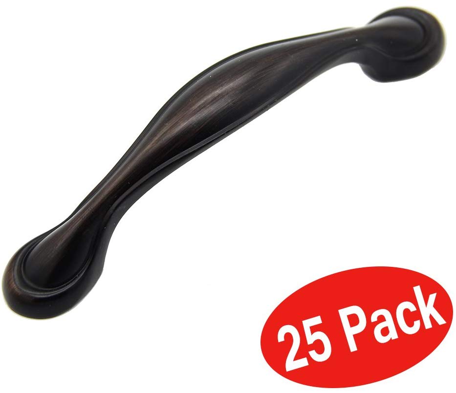 VESLA HOME Oil Rubbed Bronze Rounded Foot Kitchen Cabinet Hardware Dresser Drawer Handles Cabinet Handle Pulls, 4.13