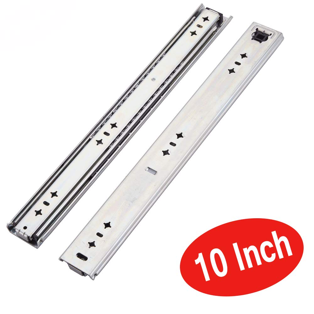 VESLA HOME 250 LB Soft Close Hardware Ball Bearing Side Mount Full Extension Drawer Slides, Heavy Duty Slides, 1 Pair 10 Inches Length 3 Inches Wide 